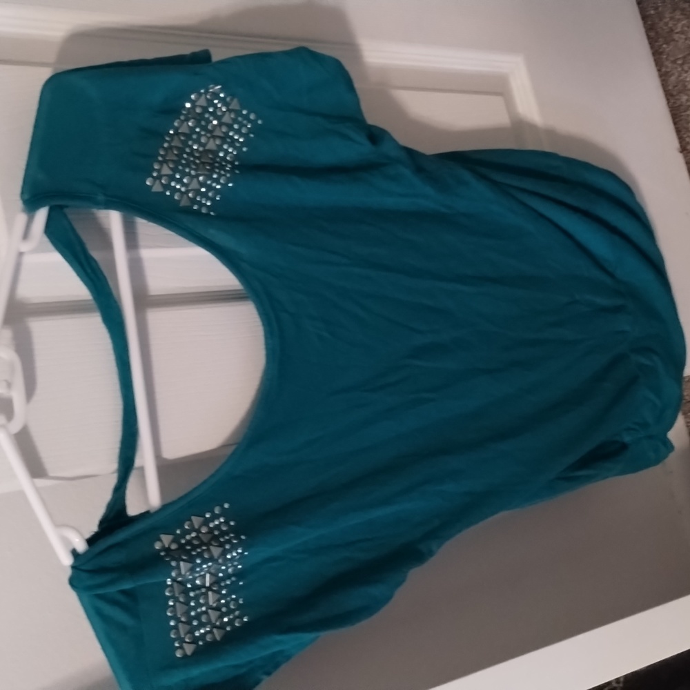 Turquoise sparkly Charlotte Russe blouse